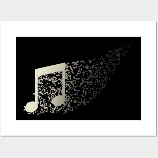 abstract music notes Posters and Art